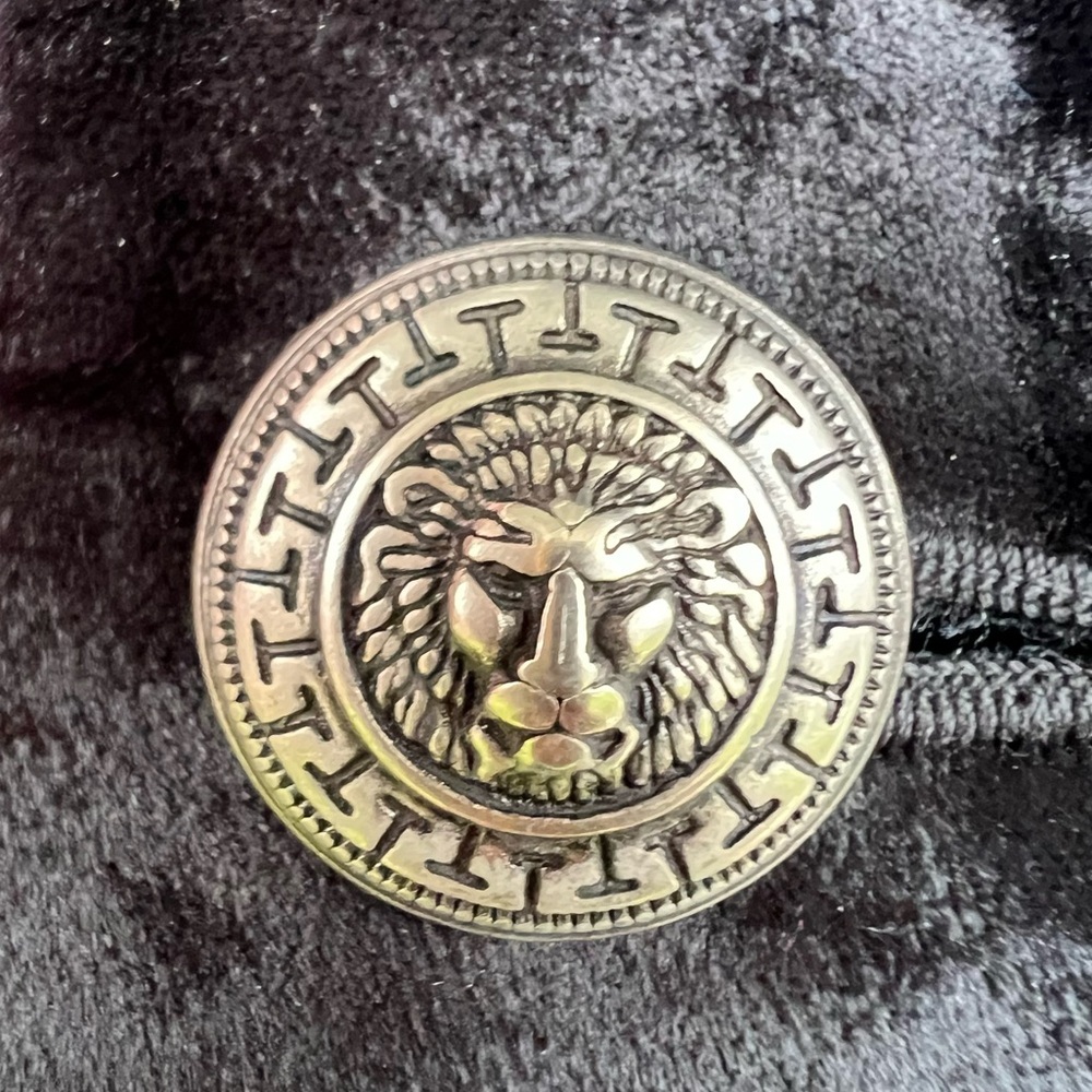 VTG Versus Versace Black Velvet Jacquard Blazer Lion Head Buttons Rockstar Vibes - Picture 6 of 15